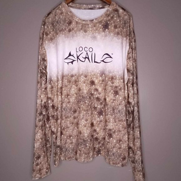 Loco Kaile Men's 2XL Lightweight Long Sleeve Fishing Shirt, Brown - Picture 1 of 9